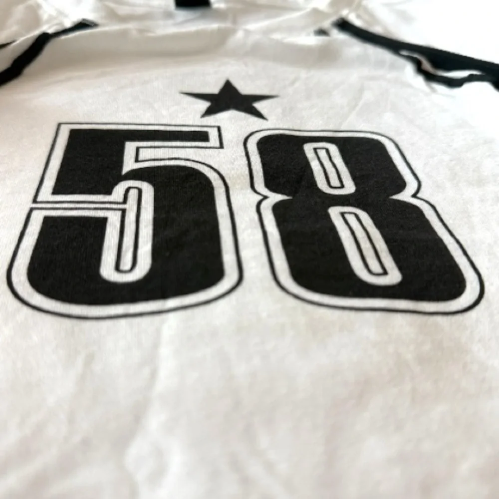 Women’s White & Black Graphic Crop Top - L - Picture 4 of 5